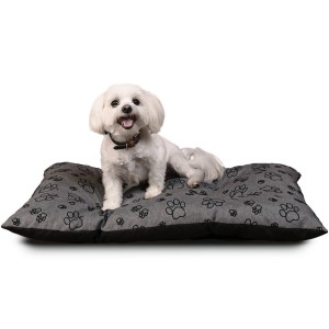 Pelíšek pro psy 100x70 cm XL s motivem tlapek – obdélníkový polštář pro psy