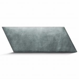 Nástěnný panel 15x30 cm čalouněný kosočtvercem vlevo – Čelo postele v ocelové velurové látce