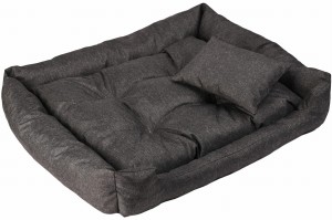 Pelíšek pro psy 80x65x18 cm L Snugly v grafitové barvě - Polštář pro psy, kočky, domácí zvířata