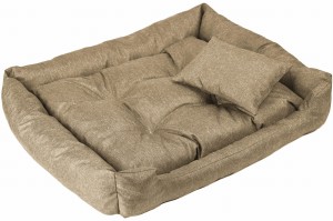 Pelíšek pro psy 120x85x20 cm XXL Snugly v béžové barvě – Polštář pro psy, kočky a domácí zvířata